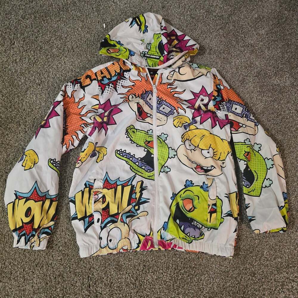 AOP Members Only Nickelodeon Rugrats Windbreaker Jacket Mens Small